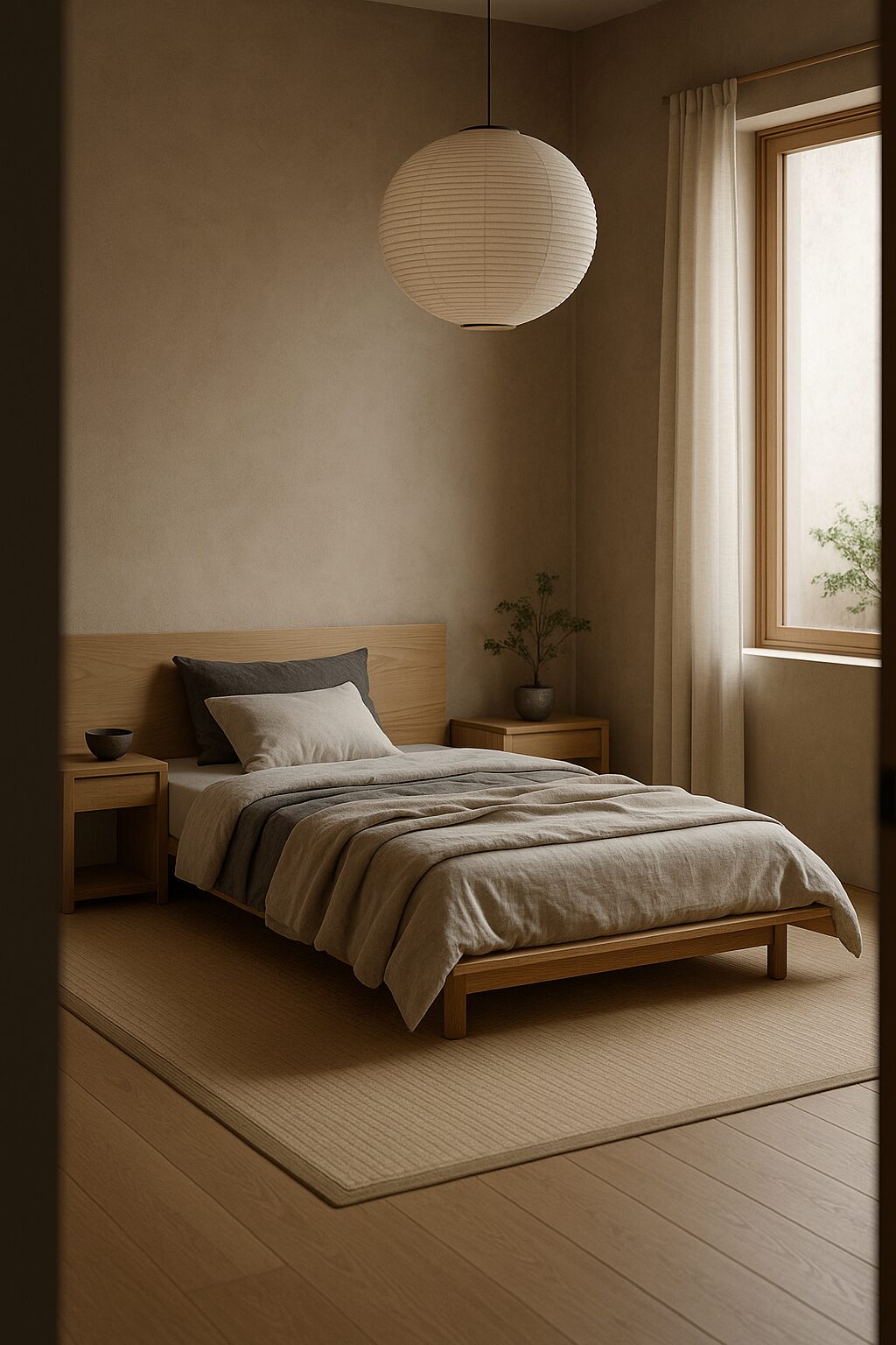 Japandiスタイルの寸法・細部（bedroom）