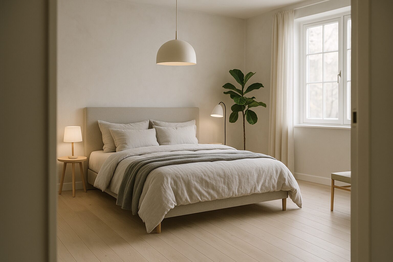 北欧スタイルの配置例（bedroom）
