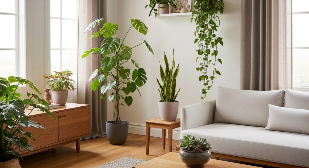 観葉植物のあるリビングの参考イメージ