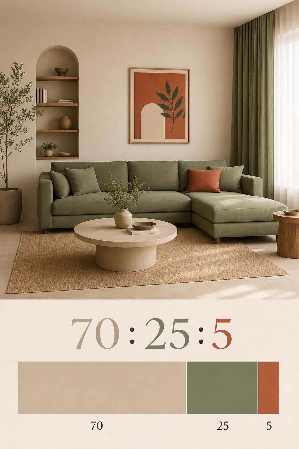 インテリア配色70:25:5 Pinterest 縦長イメージ