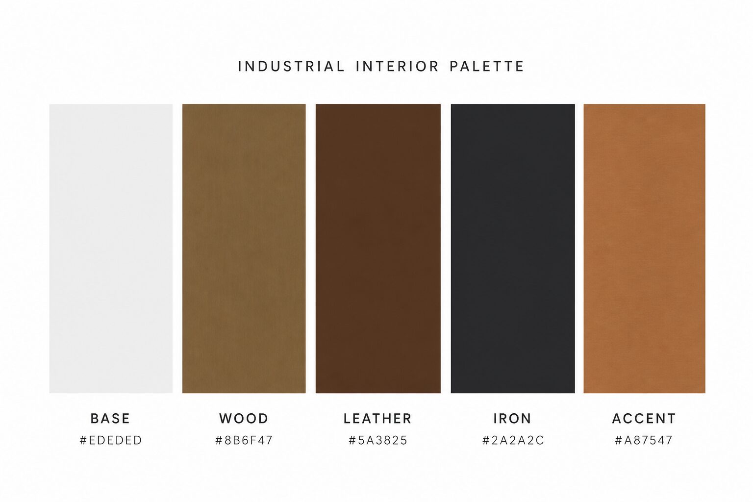 インダストリアル色パレット - BASE/WOOD/LEATHER/IRON/ACCENT 5色
